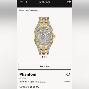 Bulova phantom gold watch with mineral crystals